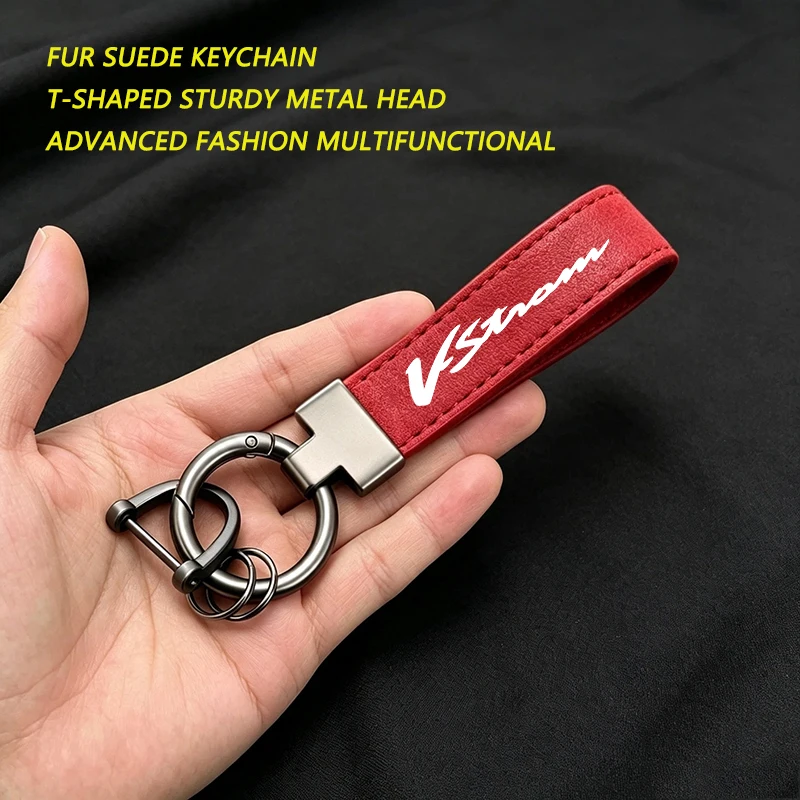 For SUZUKI VSTROM DL250 DL650 V-Strom DL1000 DL 650/XTDeluxe Fashion Suede KeyChain Horseshoe Buckle Motorcycle Key Ring
