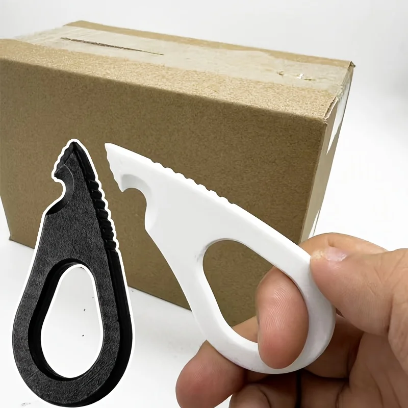 3D Printed Safe Box Opener, Parcel Cutter with Large Finger Ring, Portable Plastic Express Package Opening Tool for Home Office
