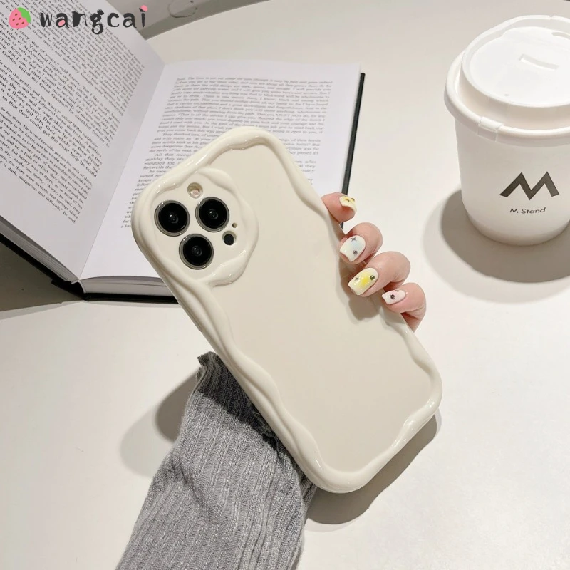 Cute Cream Wave Casing For Realme 10 Pro Plus 9i 9 Pro V25 GT3 GT Neo5 GT2 Neo 3T Neo2 Q5 Pro Phone Case Simple Cases Back Cover