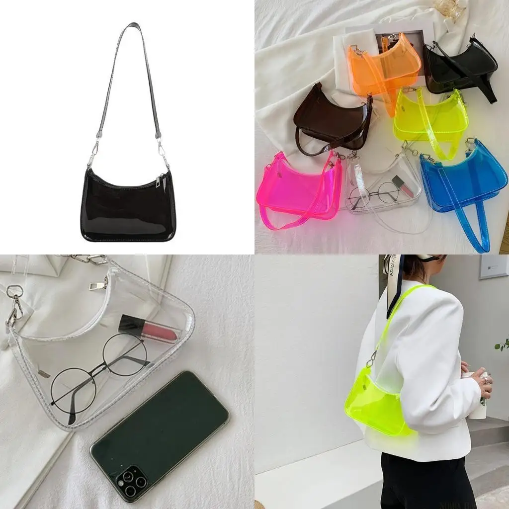 

X90D Fashion Vintage Ladies с твердым цветом ясная сумка подмышки повседневная женщина -бродяги сумочка кошелек сотовый телефон