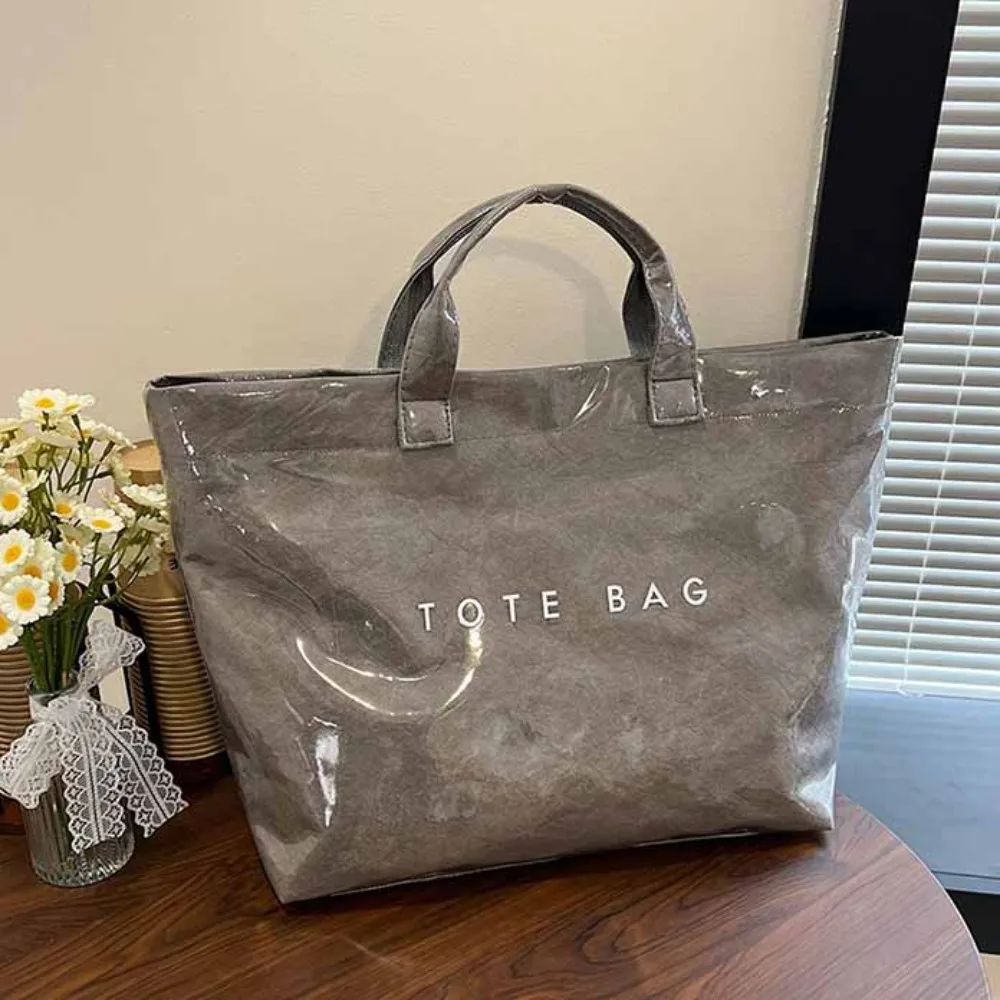 

Cute Storage Bag Transparent Jelly Bag Tote Bag Summer PVC Tote Bag Beach Bag Shoulder Pouch Letter Prints Handbags Sports