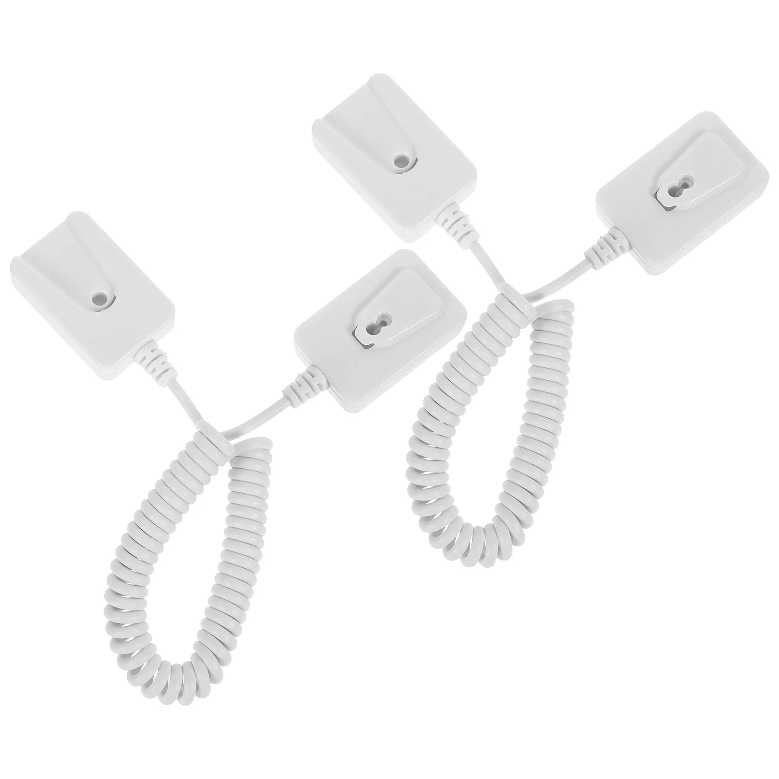 2 Pcs Universal Remote Control Anti-lost Rope Self-adhesive Hook Without Punching (square) Holder Cable for Tether Security