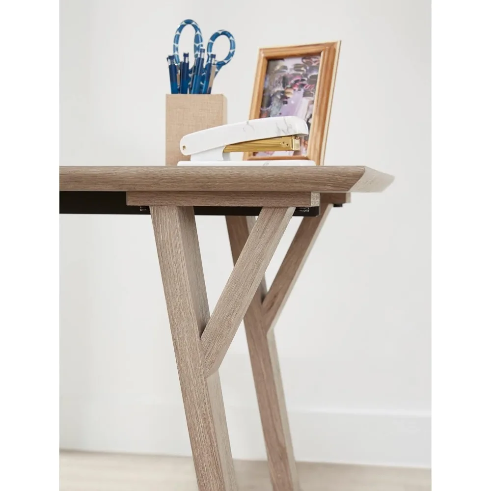 62" L-förmiger Computertisch, helle Eiche