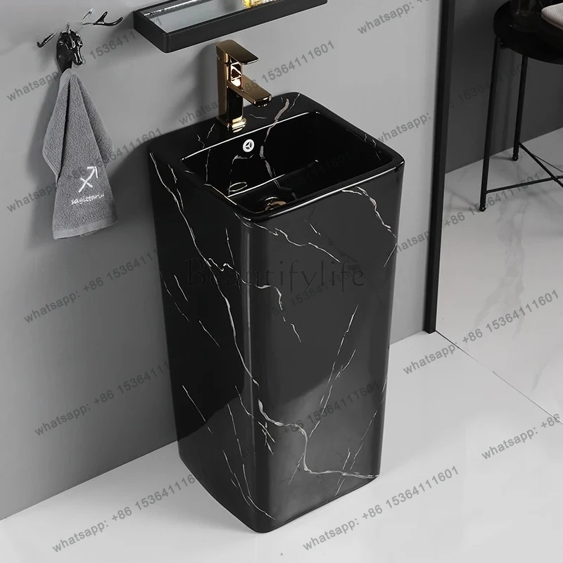hand-painted ceramic wash basin floor-to-ceiling integrated face wash basin bathroom household column basin