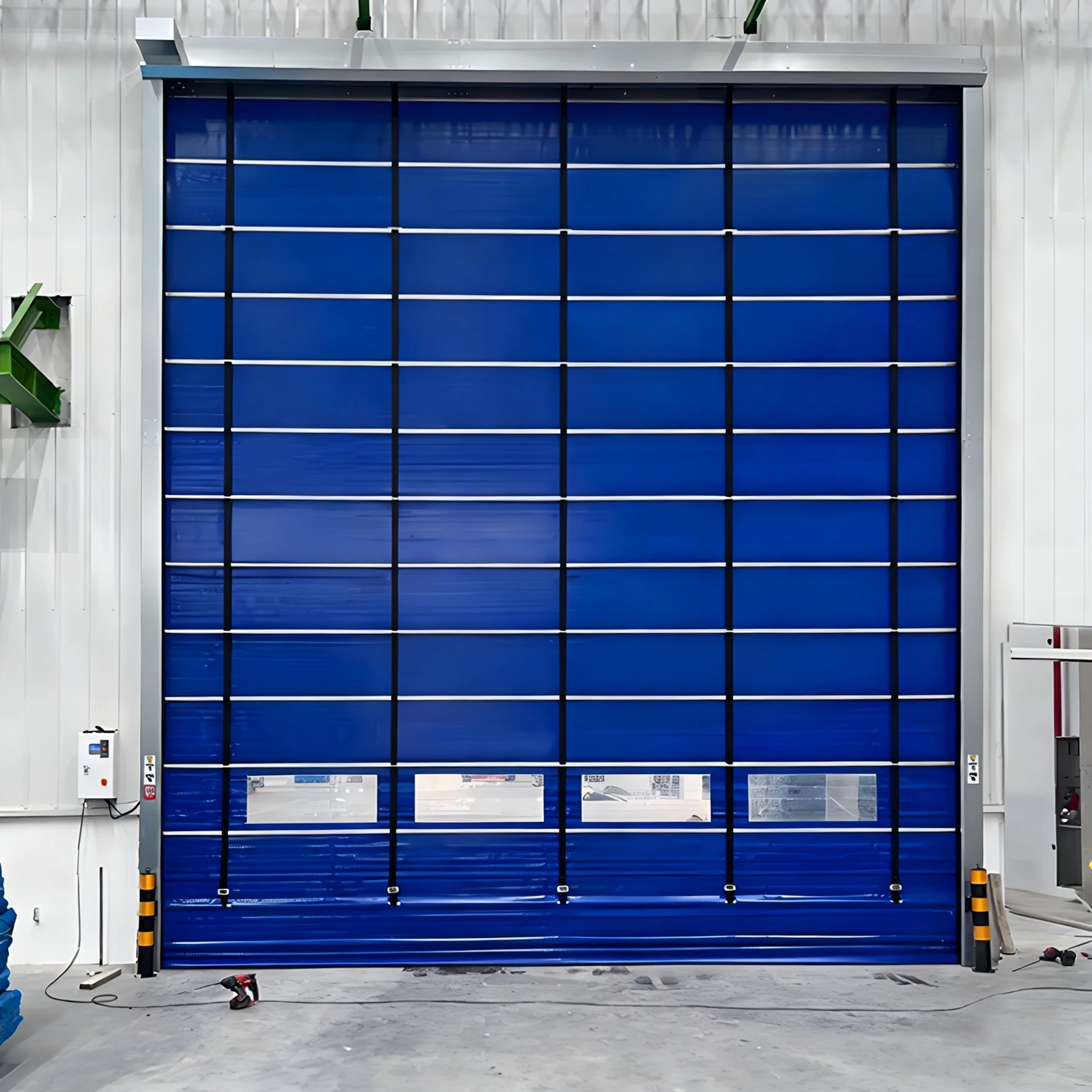 PVC Curtain Folding Roll up Fast High Speed Windproof Rapid Stacking Door