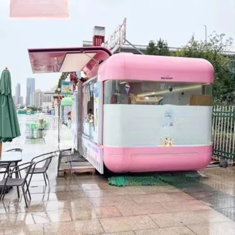Cute Mobile Electric Trailer Water Bar Ice Cream Bus Snack Food Truck customized