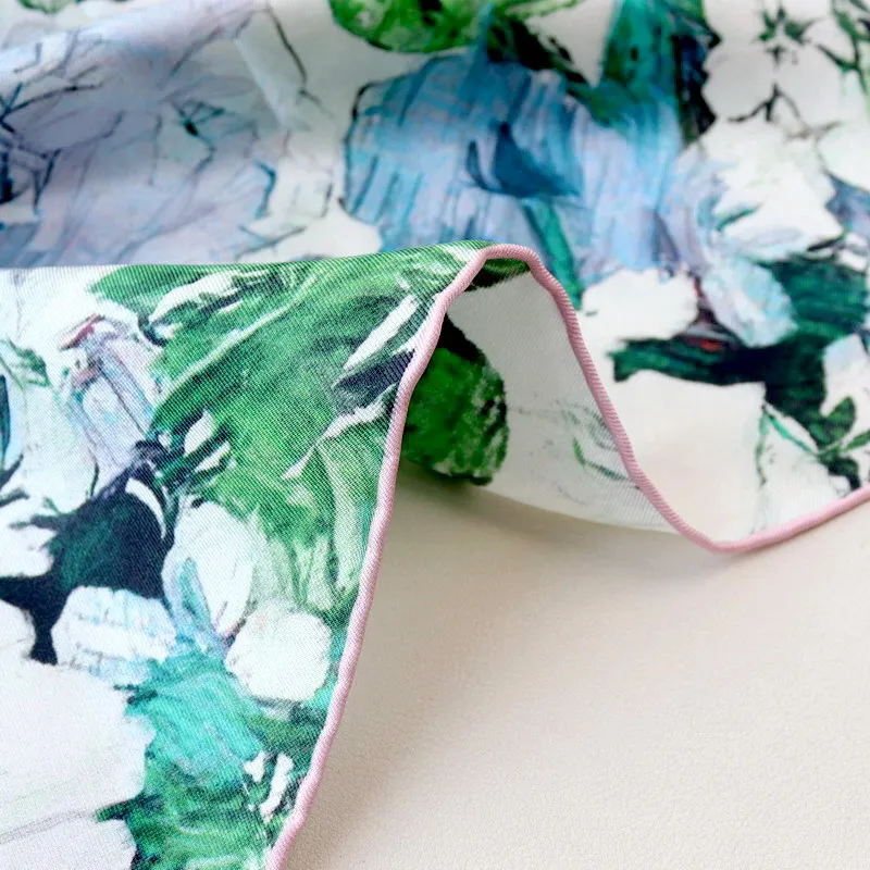 90cm lenço de seda luxo quadrado bandanas bordas roladas à mão hijab cabeça pescoço acessórios feminino amante presente natal