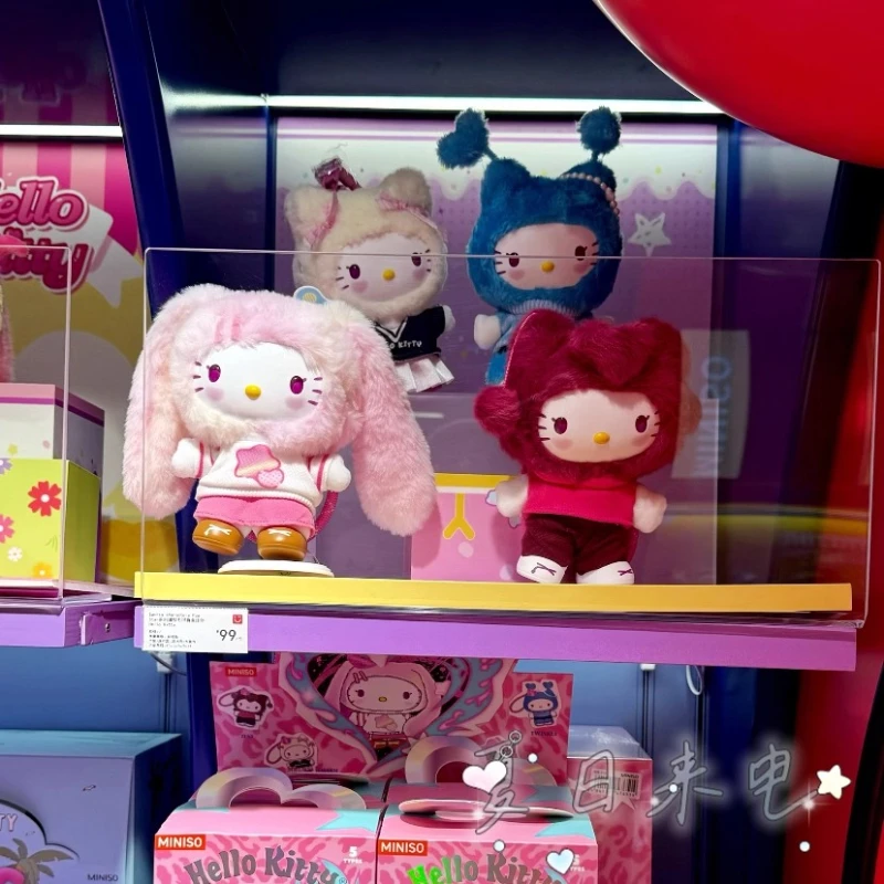 MINISO Sanrio персонажи Hello Kitty попстар серии слепая коробка виниловое лицо плюшевая кукла кулон брелок Рождественский подарок
