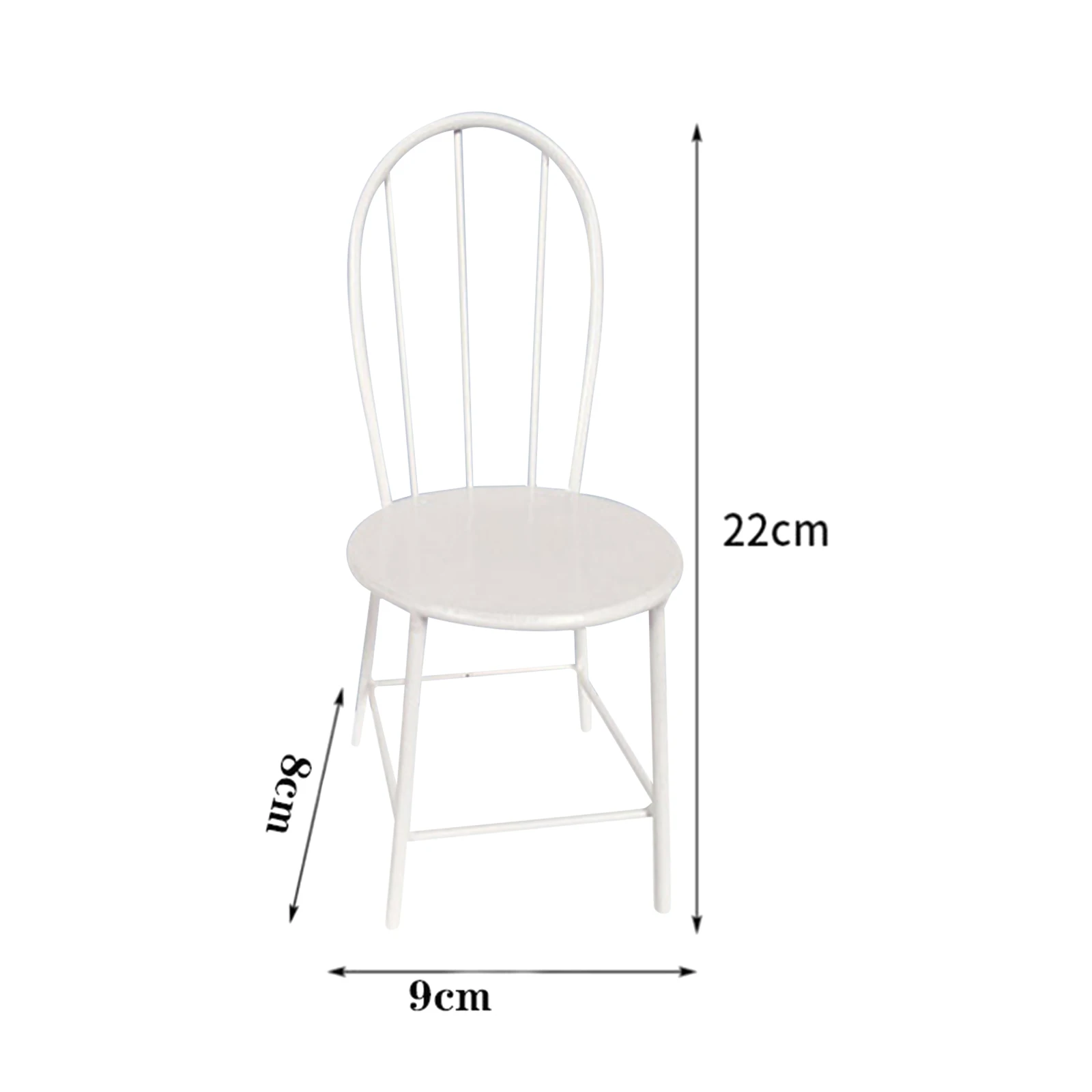 Simulated 1/6 Scale Dollhouse Mini Model Iron Dinning Chair Life Scene Scenery Photographic Props Delicate Furniture Accessory