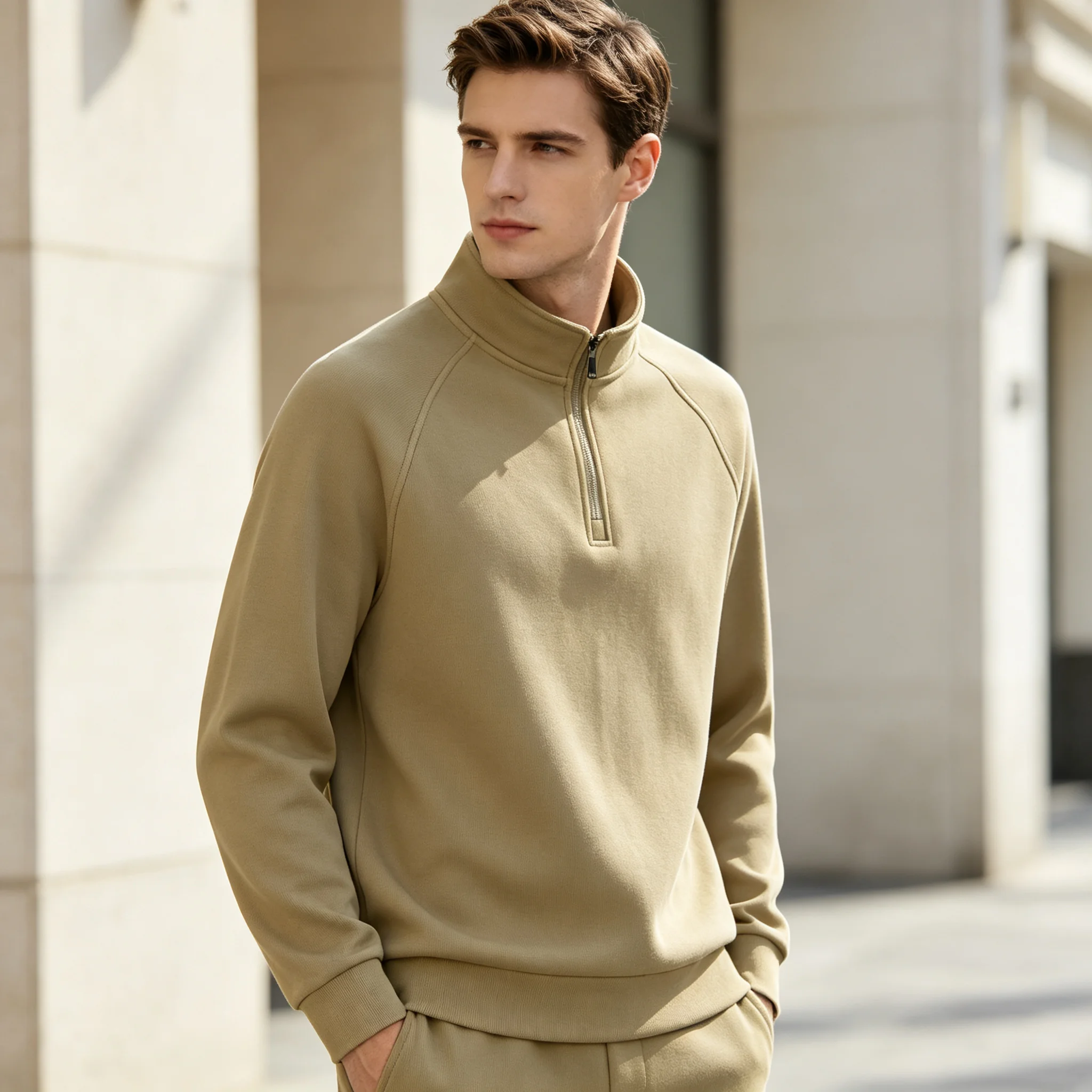 2026 Brand Quality Thicken Warm Fleece Jacket for Men Zipper Neck Pullover Men's Sweatshirt Soft Shell Mens Jacket