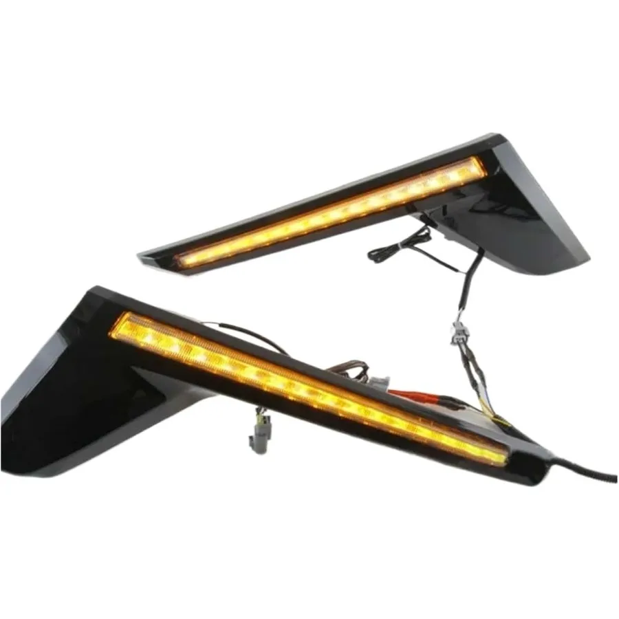 1 مجموعة المصد الأمامي سيارة مصبغة ضوء النهار تشغيل ضوء لتويوتا لاند كروزر LC200 20162020 تحسين الرؤية والحديثة #4