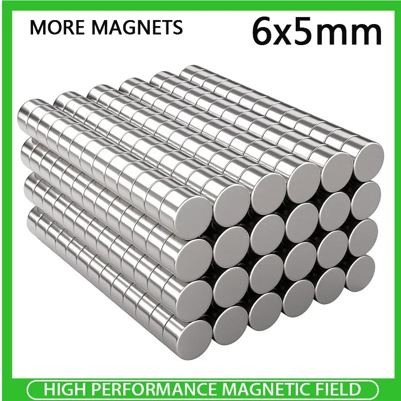 

20~500PCS 6x5mm Rare Earth Neodymium Magnets 6mm x 5mm Super Powerful Strong Magnets 6*5mm Small Round Magnets