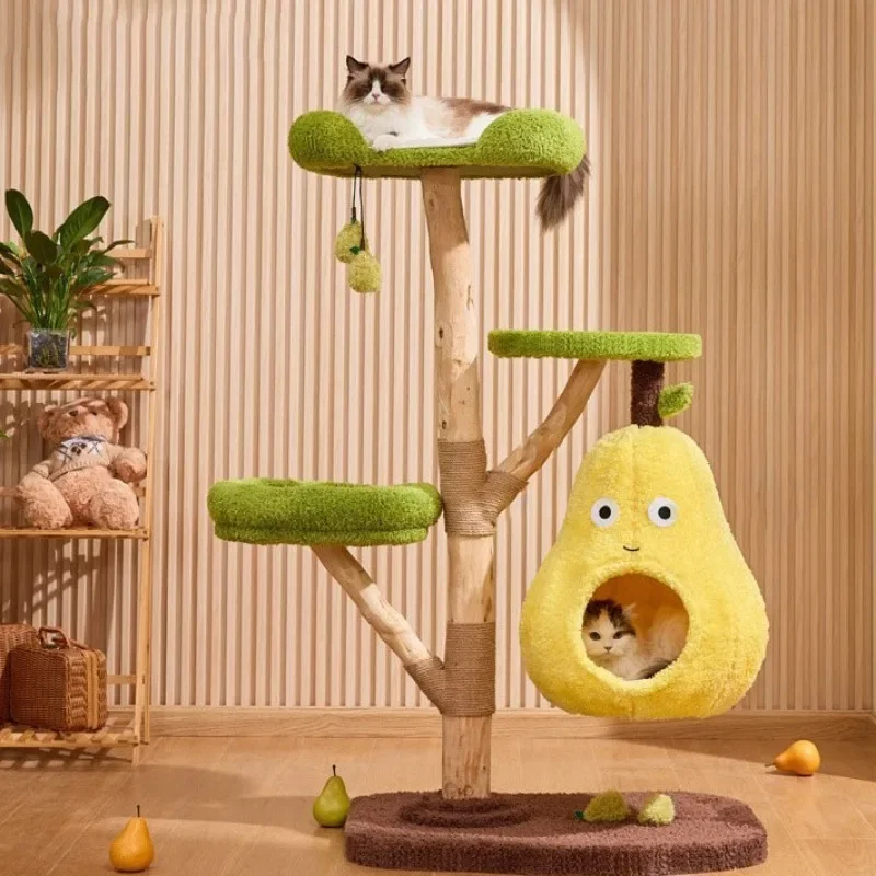 Cat climbing frame Duck cover nest  climbing frame nest Cat tree Integrated solid wood tree