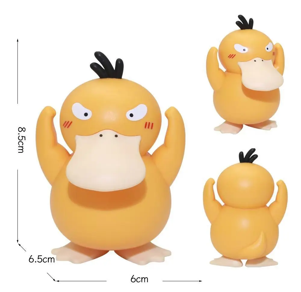 Figurka Pokemon Psyduck Anime Peryferyjna Gadżet Urocza Kaczka Ręcznie Robiony Model Dekoracja na Biurko Ozdoba Samochodowa Kolekcjonerska Zabawka Model PVC Lalka Prezent