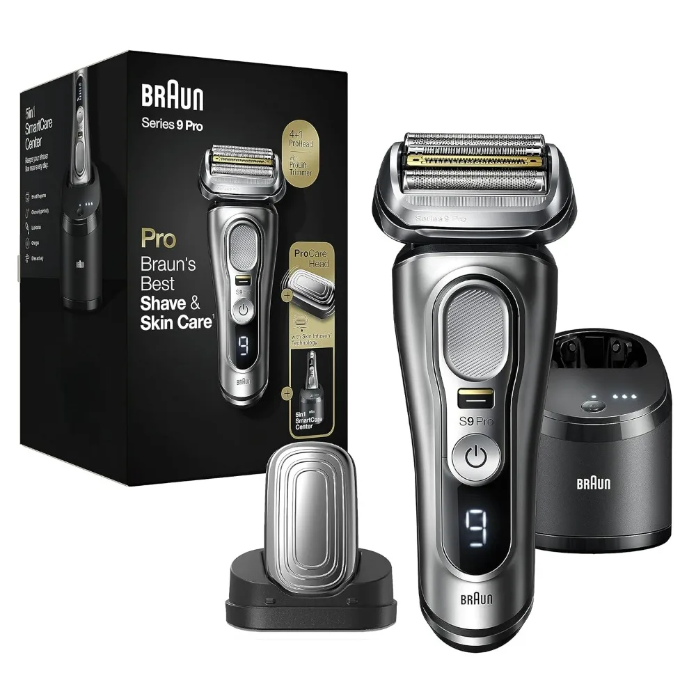 

Series 9 Pro 9487cc Electric Razor for Men, Wet & Dry, Electric Razor, Rechargeable, Electric Shaver with Clean & Charge Station