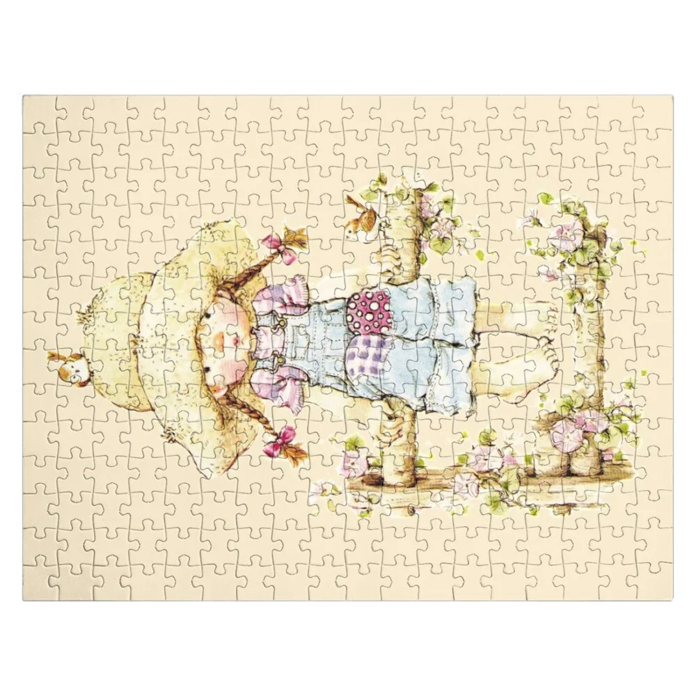 Sarah Kay - Girl sitting on a fence with birds Jigsaw Puzzle Custom Gift Puzzle Custom Name Wood Puzzle Christmas Toys