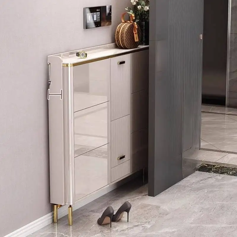 Dustproof Narrow Shoe Cabinet Ultra Thin Flip Modern Living Room Shoe Cabinet Storage Wooden Szafka Na Buty Furniture For Home