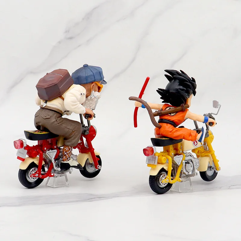 Dragon Ball Sun Wukong Turtle Motorcycle Model Handmade Collectible Blind Box Toy Trendy Desktop Car Ornament Action Figure