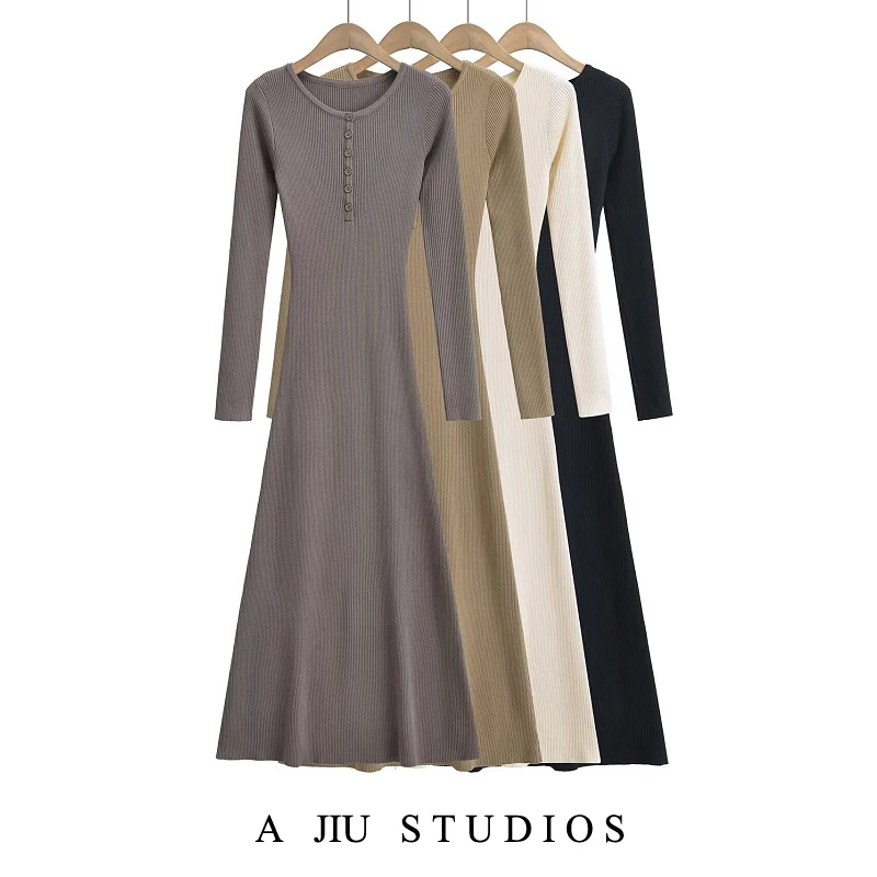 

Платье-футляр Pure Desire Sexy Spicy Girl с длинным рукавом, круглым вырезом, вязаное, облегающее, с завышенной талией, А-силуэт, длинное, весна-осень