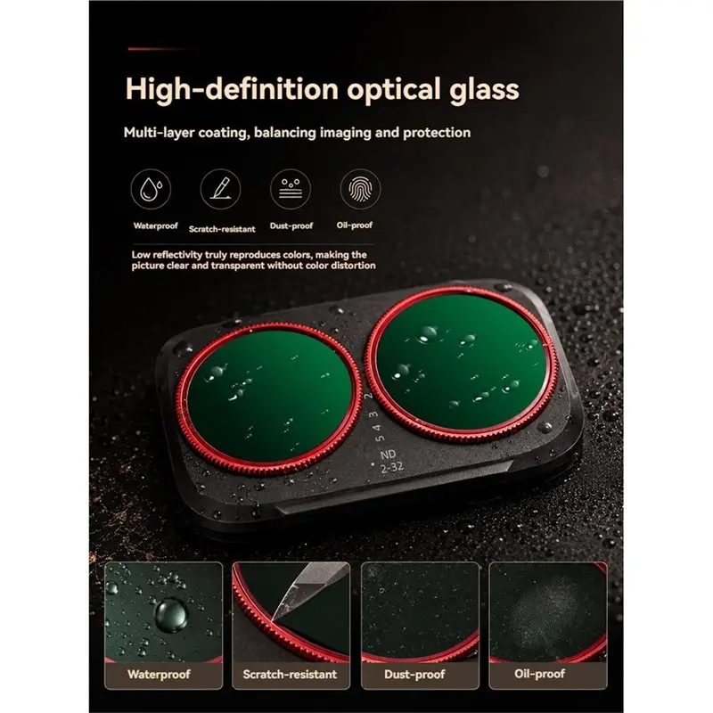 AT82-Quick-Install Snap-On Mounting Lens Filter Kit For DJI Pocket 4 Pro 1/4