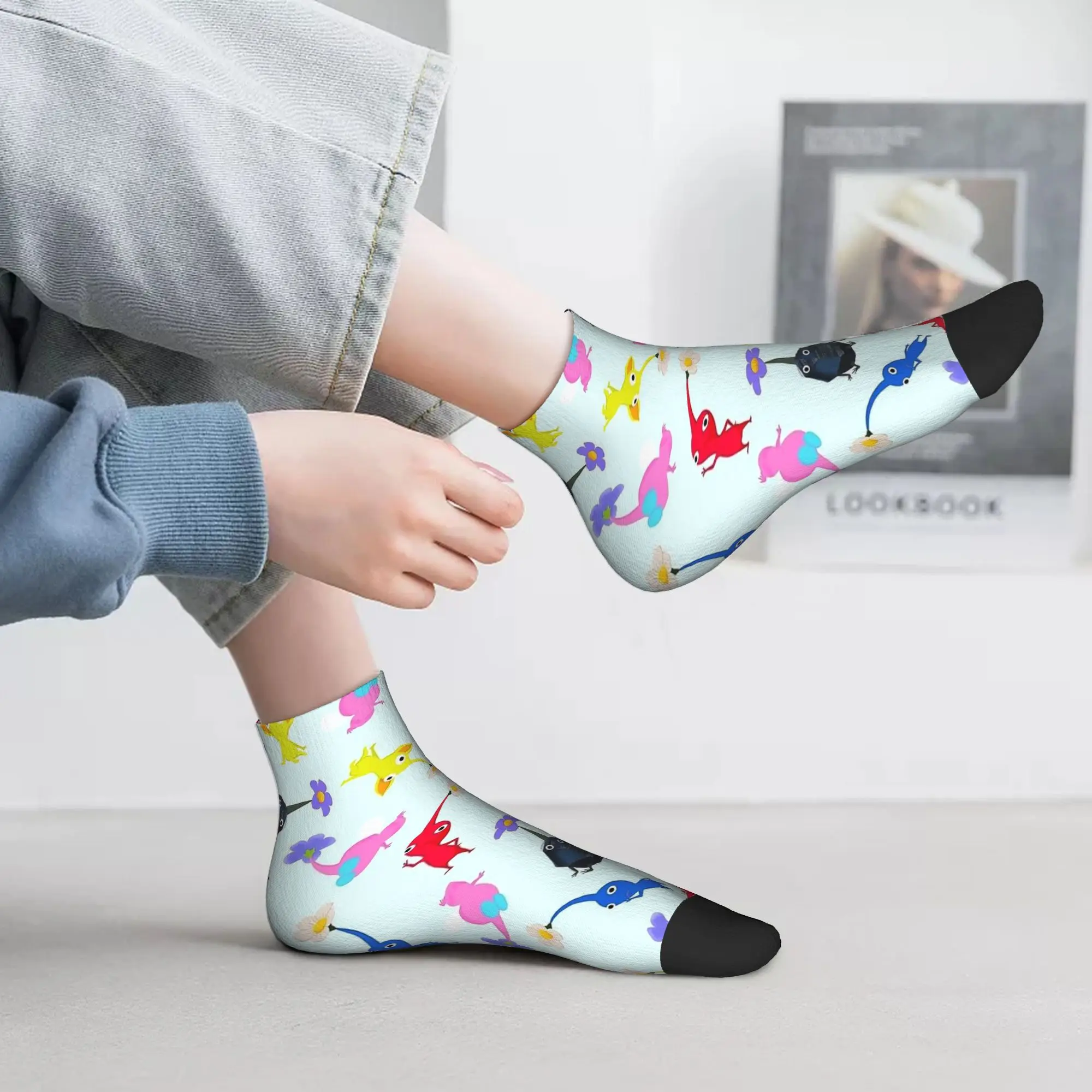 

Всесезонные носки Pikmin, супер мягкие носки в стиле Харадзюку, чулки в стиле хип-хоп для мужчин и женщин, подарки