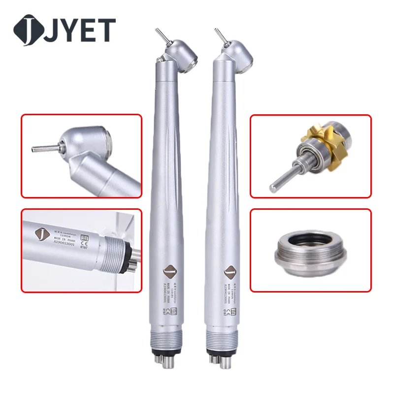 Dental 45 Degree High Speed Handpiece Led Angle Mobile Phone2/4 Hole Single Water Spray Dentist Tools For Block Tooth/Wisdom