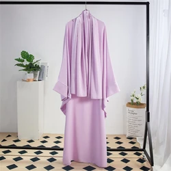 Ramadan Muslim Women Abaya Batwing Sleeve Maxi Dress Dubai Saudi Kaftan Turkey Arab Robe Islamic Party Femme Jalabiya Gown Scarf