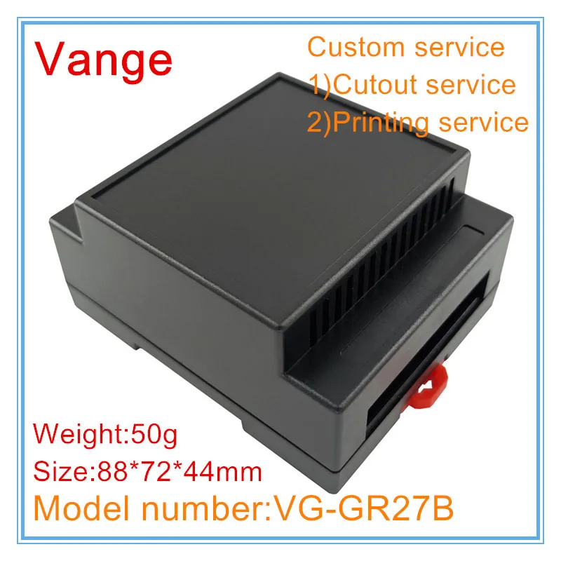 Vange din rail project case 88*72*44mm ABS plastic enclosure electronics junction box