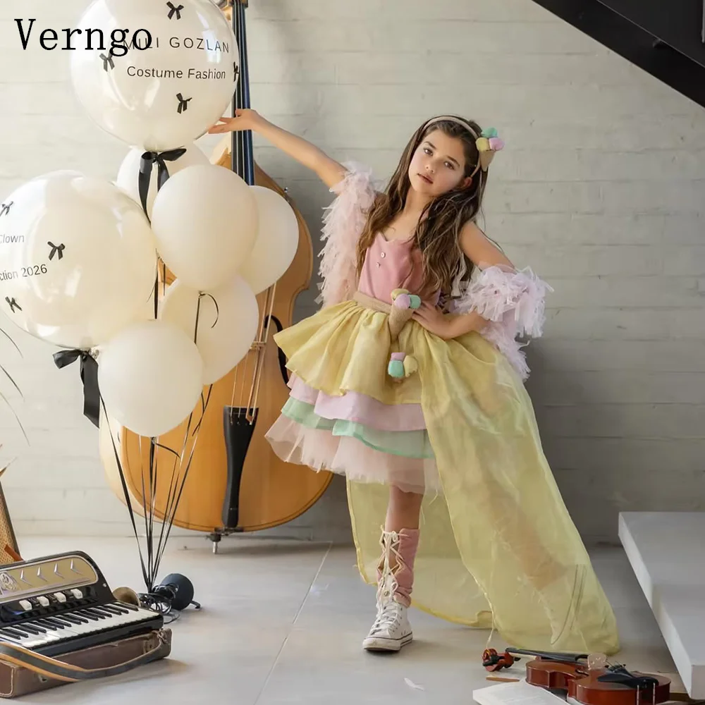 

Желтое мини-платье Verngo из органзы для девочек на день рождения, с открытыми плечами, А-силуэт, с цветами, нарядное платье для девочек, индивидуальный пошив