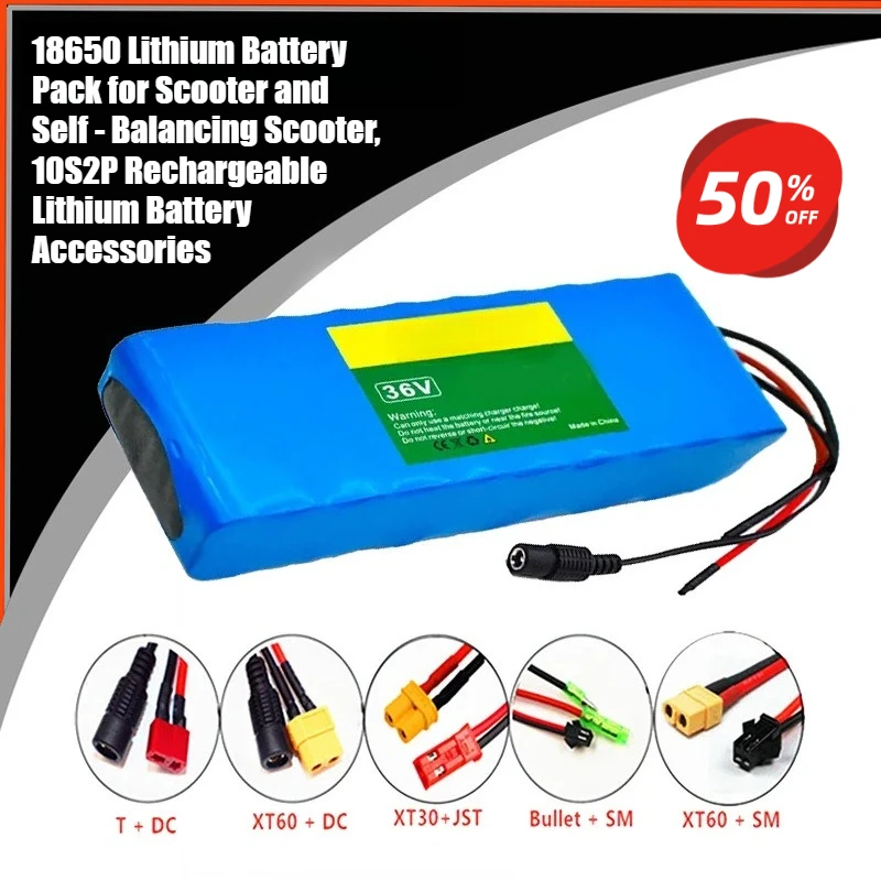 

18650 Lithium Battery Pack for Scooter and Self - Balancing Scooter, 10S2P Rechargeable Lithium Battery Accessories