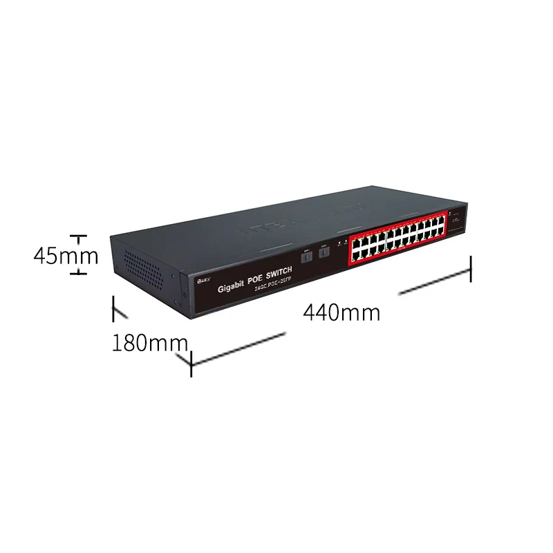 

CCTV System Unmanaged Poe Switch Digital 10 100 1000mbps 24 Port 10G Store Status Rohs Support Transmission