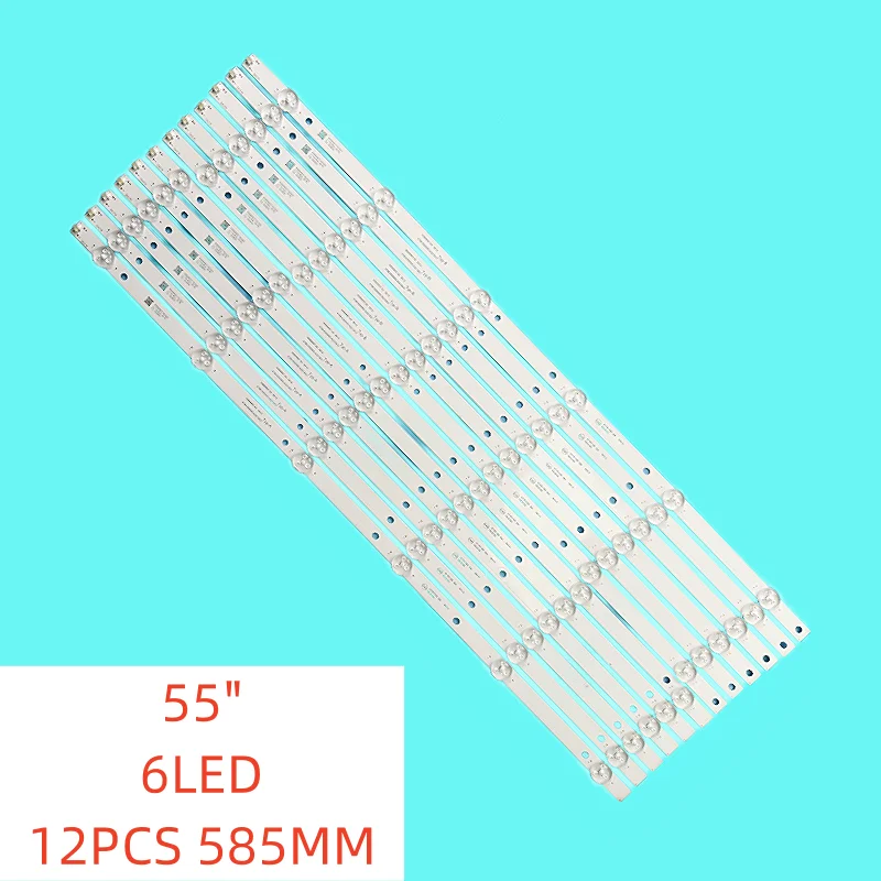 

12pcs 6+6lamp New LED Backlight Strip for TCL 55 inch TV 4708-K550WD-A3213K31 A3213K21 55PUF6051/T3 55PUF6056/T3 55PUF6051/T3