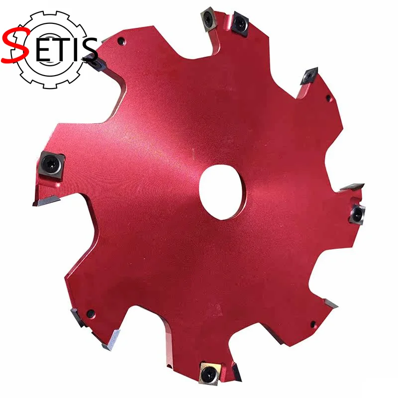 SETIS Woodworking Indexable Slotting Cutter – 8-Flute Carbide Milling Cutter for Tenoning Machines
