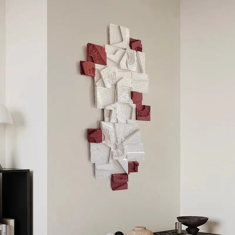 Modern simple living room background wall decoration painting, advanced three-dimensional vertical porch painting