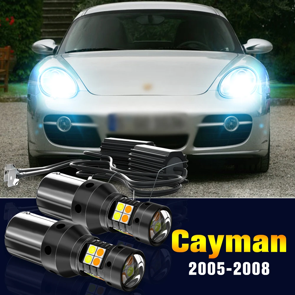 

2pcs LED Dual Mode Turn Signal+Daytime Running Light DRL Lamp For Porsche Cayman 987 2005-2008 2006 2007 Accessories