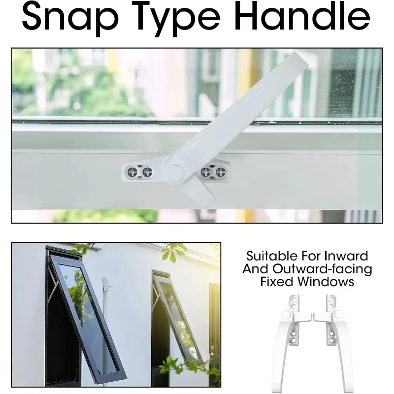 مقابض Window Espag مكونة من قطعتين - مناسبة عالمية للنوافذ المزججة المزدوجة UPVC وأبواب الفناء، لليد اليسرى أو اليمنى #2