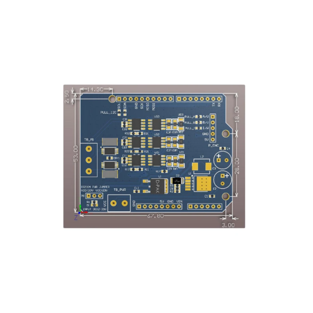 FOC Brushless Motor Driver Board Compatible Simple FOC Shield V2.0.4 DC12-35V BLDC Driver Circuit Brushless Motor Driver Module