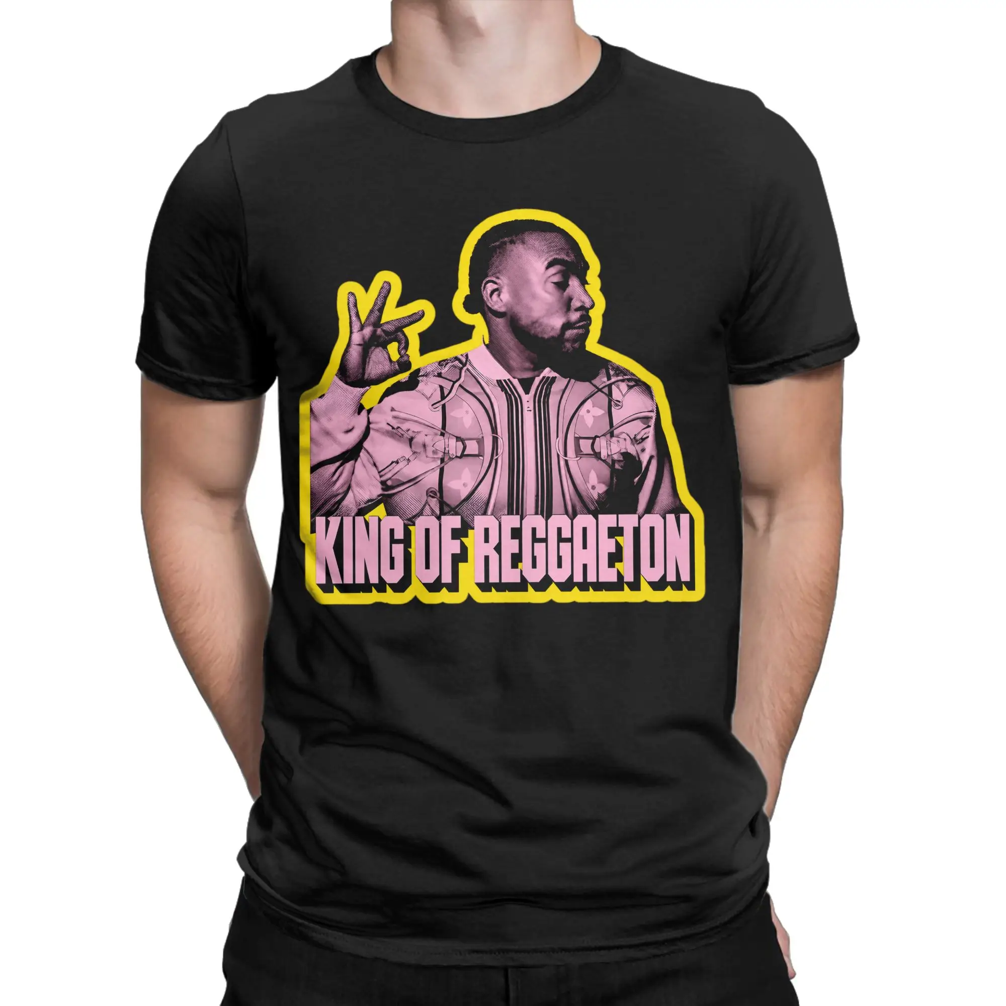 Oversized T Shirt Don Omar Pink King Of Reggaeton Cotton T Shirts  Novelty Tshirt for Men Summer Y2K Fun Short Sleeve Clothing
