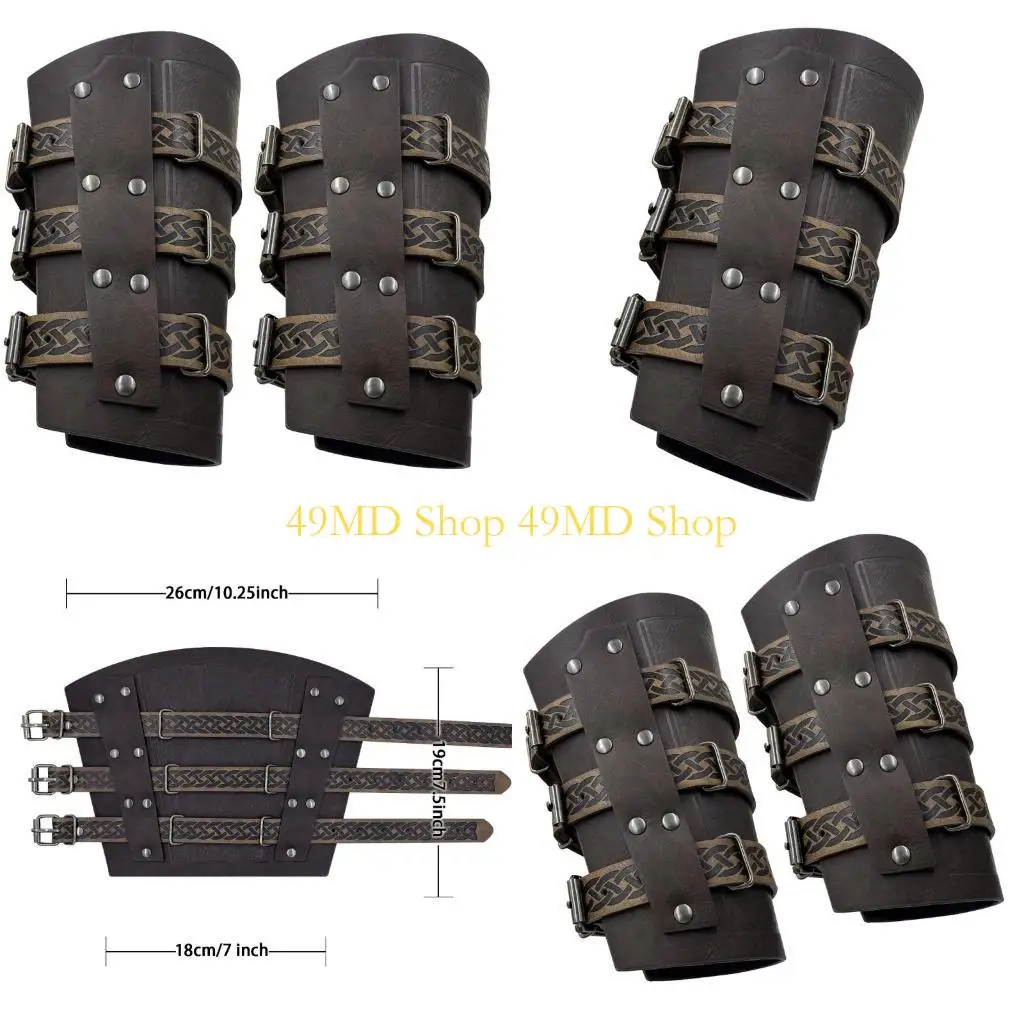 49md-2lots-gothicism-leather-wristband-medieval-armors-bracers-unisex-wrist-bracers-for-cosplayers-and-history