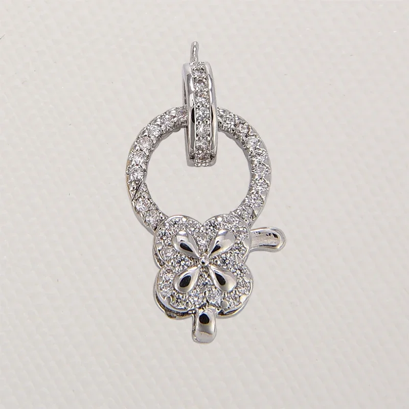 Keychain Accessories Charms DIY Jewlery Making Supplies Bracelet Necklace for Women Full Cubic Zircon Lobster Clasp 11mm*20.5mm