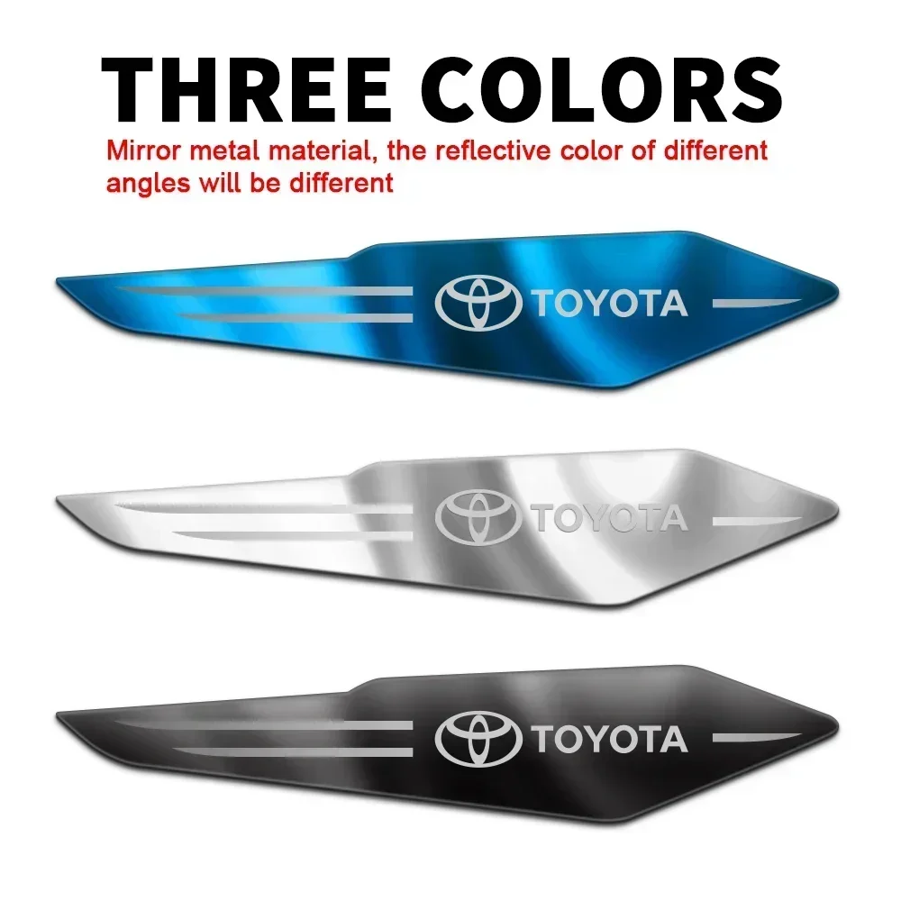 3D Metal Auto Door Car Body Fender Decoration Stickers For Toyota Yaris Corolla Avensis Aygo Vitz Vios Yaris Mark-X Mirai