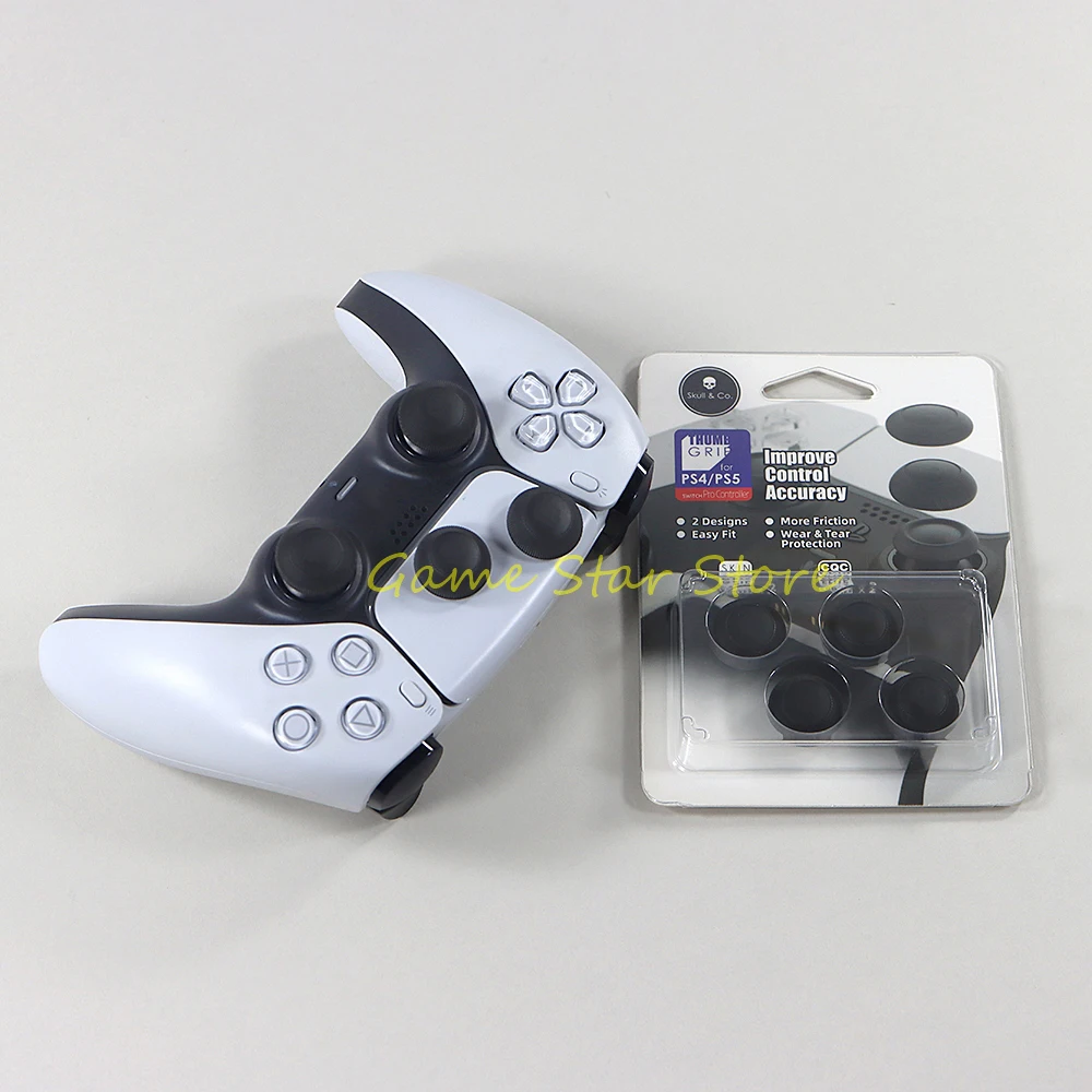 1set Non-Slip Thumbstick Cover 4 in 1 Joystick Cap For PS5 PS4 Switch Pro Controller Skull & Co. Thumb Grip Set