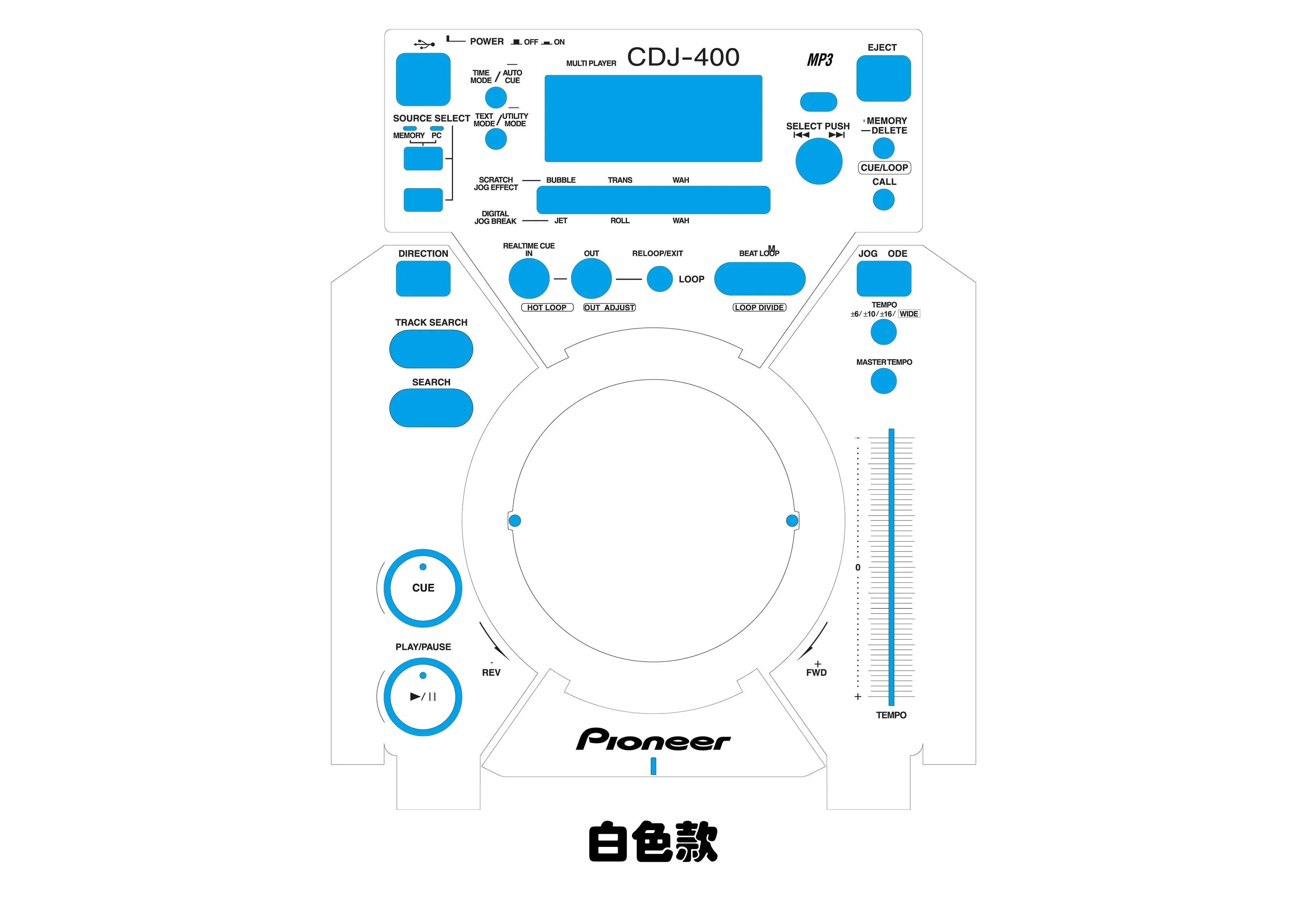 Imagem -04 - Skin Disc Maker Panel Máscara Protetora Filme Colorido Personalizável Pioneer-cdj400