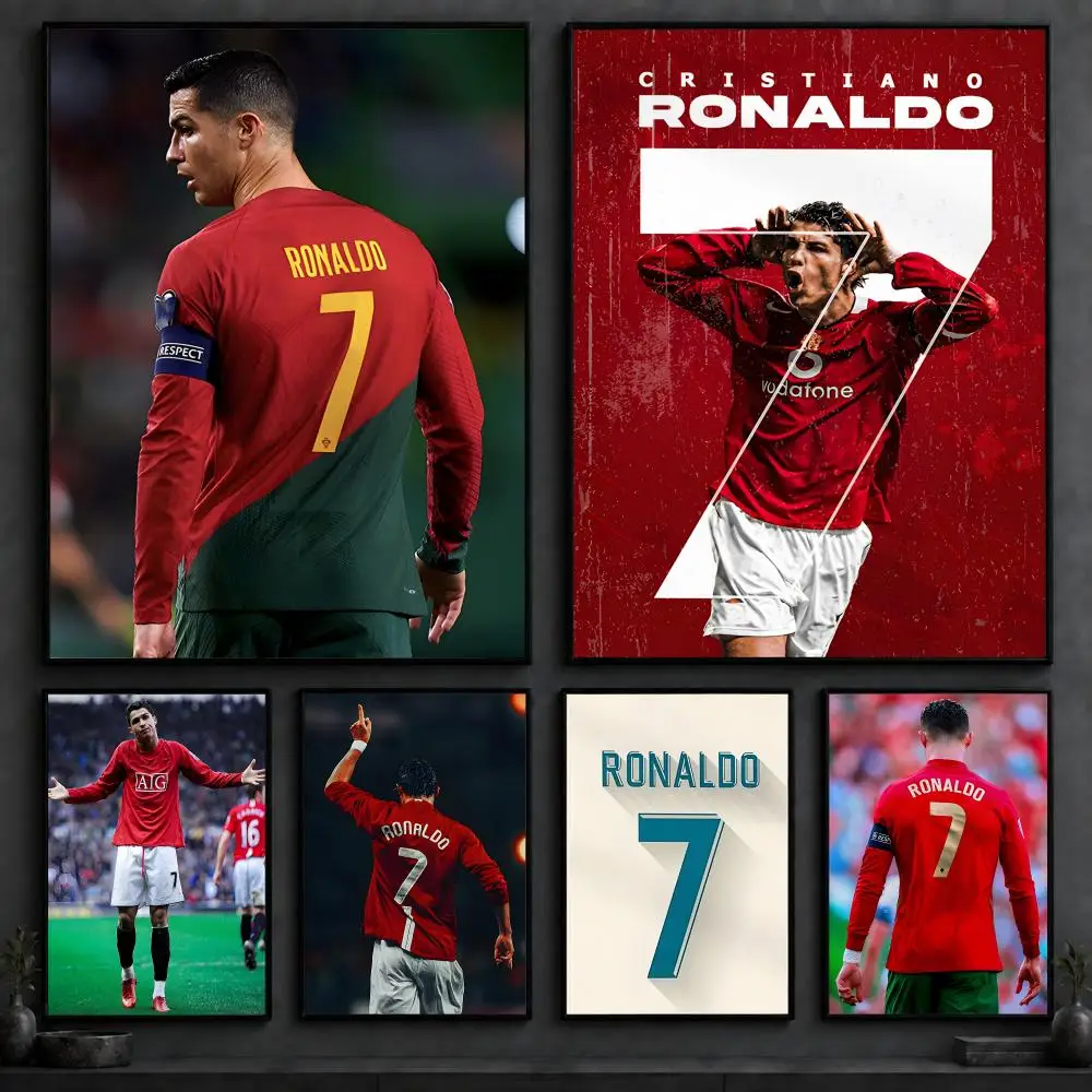 Celebrity C-Cristiano RonaldoS Poster Art  Self-Adhesive No Glue Residue Wall Decor for Bedroom Living Room