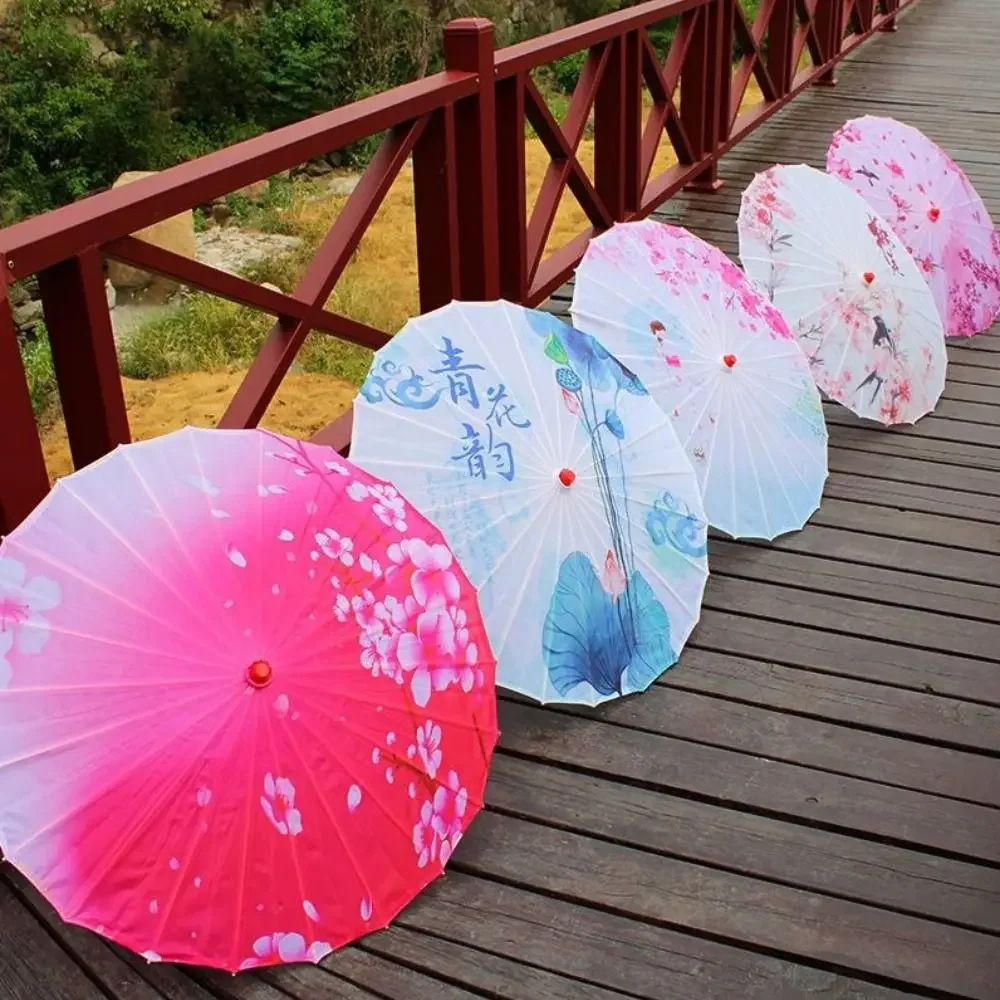 

56cm Umbrella Fan Silk Cloth Chinese Antique Style Prop Dance Umbrella 10 Colors Cosplay Hanfu Oil Paper Umbrella