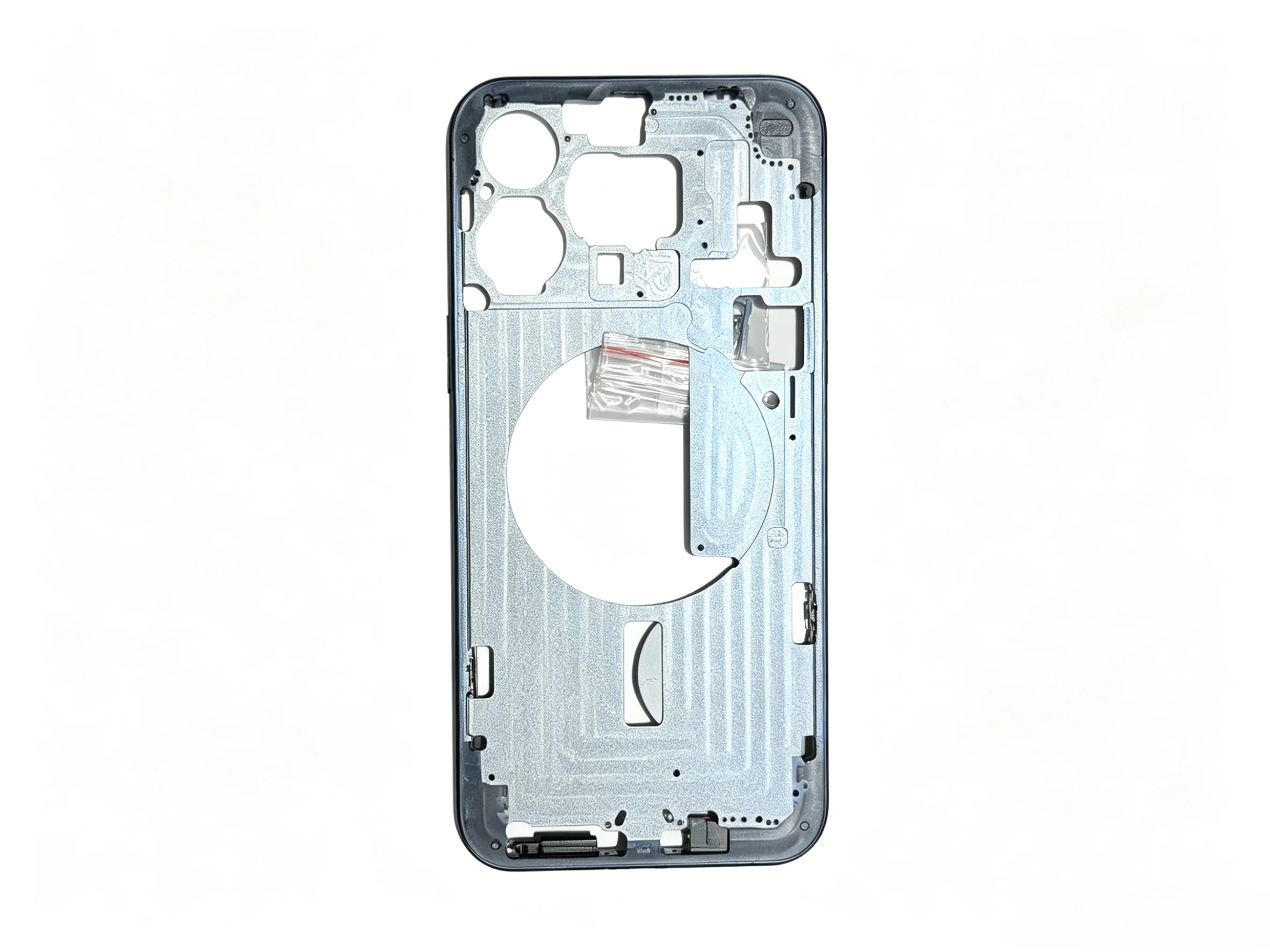 Replacement Middle Frame Housing for iPhone 15 Pro Max, Pre-Installed Buttons + Charging Port Mesh,not include back glass
