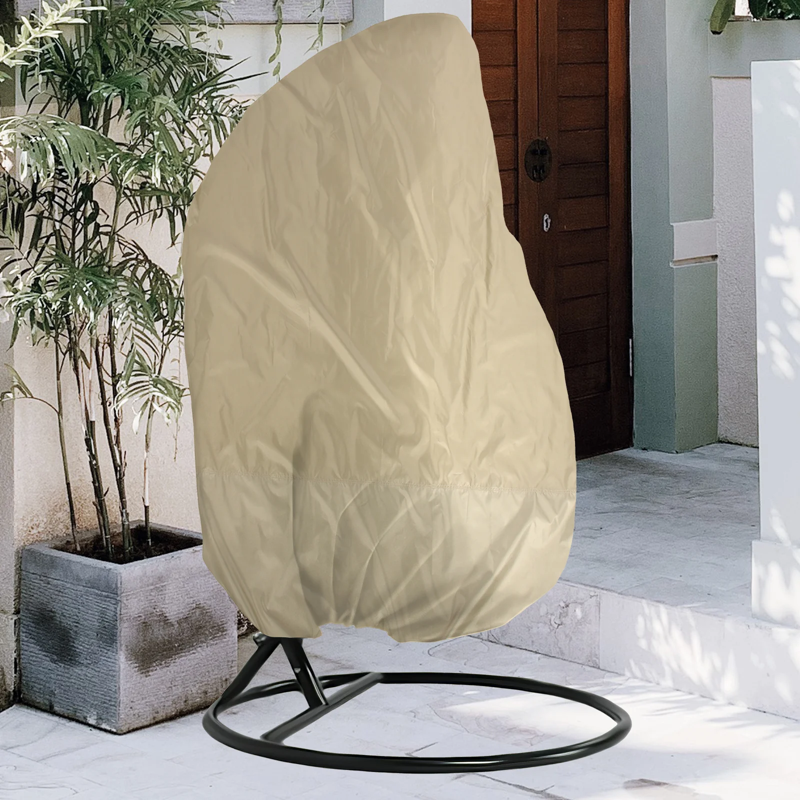 غطاء كرسي متأرجح للحديقة مقاوم للماء والأشعة فوق البنفسجية من قماش أكسفورد معلق على شكل بيضة غطاء واقٍ للاستخدام في الهواء الطلق