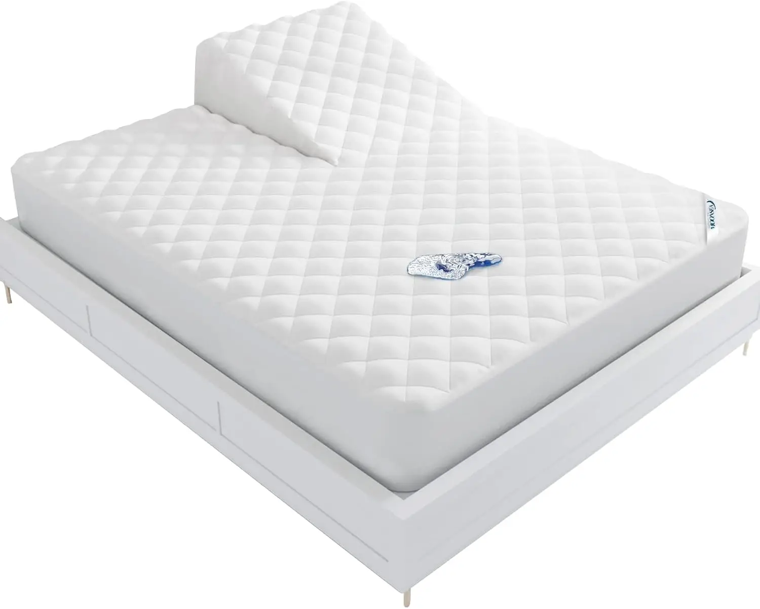 

Split Top King Mattress Pad Protector, 34" Top Split, Waterproof, Noiseless, Soft Padded for Adjustable Bed