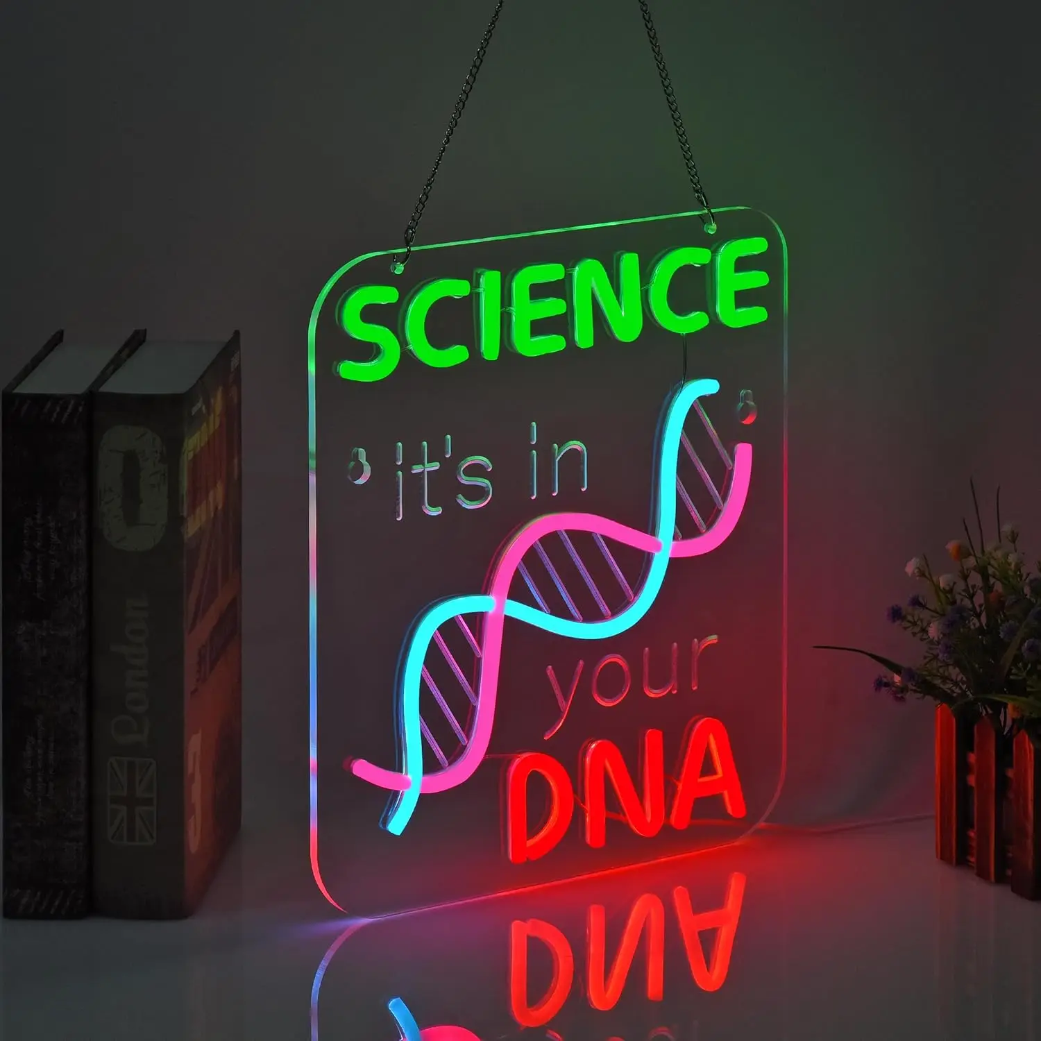 

Art Neon Wall Sign DNA Science Neon Lights for Biology Teacher Gift for Classroom Lab Office Bedroom Decor Science Lovers Gifts