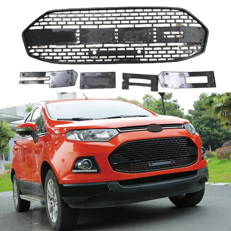 Griglia da corsa anteriore per Ford Ecosport Car Bumper Mesh Grids accessori di copertura neri opachi stile F150